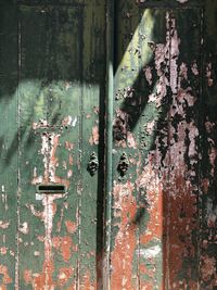 Full frame shot of old closed door