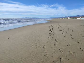 Scenic view of beach against sky