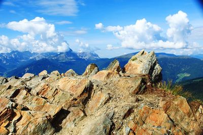 Panoramic view of mountains against sky