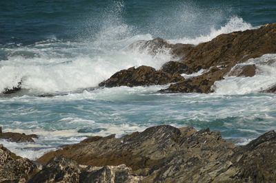 Scenic view of rocky beach