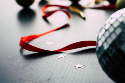 Close-up of decoration on table