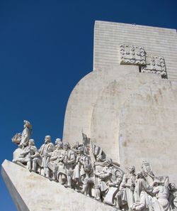 Low angle view of statue against the sky