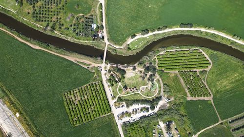 High angle view of road