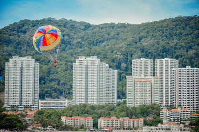 Scenery of beach with water sport activities 