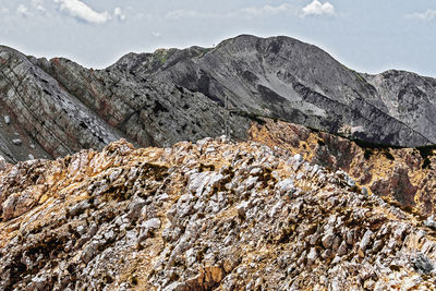 Valdritta mountain peak and panorama on garda lake, baldo, trentino, italy