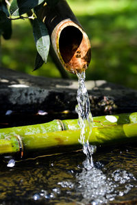 Close-up of water splashing from fountain