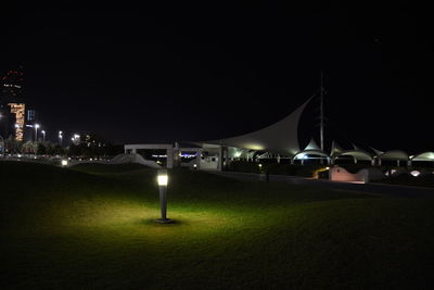 Illuminated street light at night