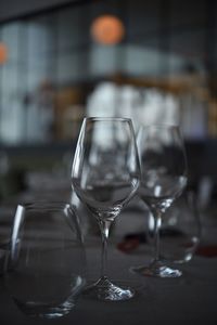 Close-up of wine in glass on table