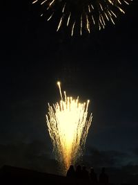 Low angle view of firework display