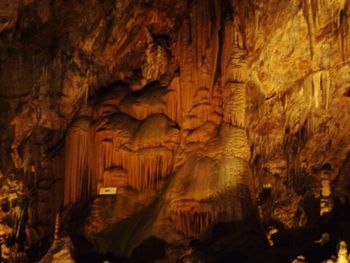 Low angle view of rock formation in cave