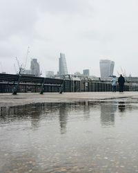 City skyline with waterfront