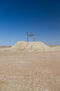 View of ancient well against clear sky