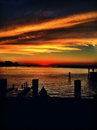 Scenic view of sea at sunset