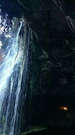 Water flowing through rocks