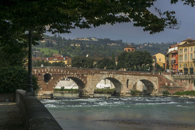 Bridge over river in city