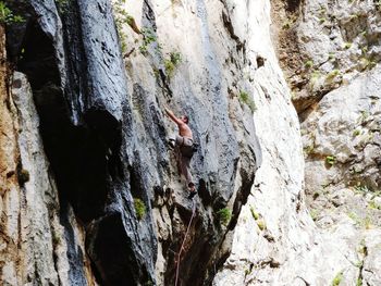 Close-up of rock formation on rock