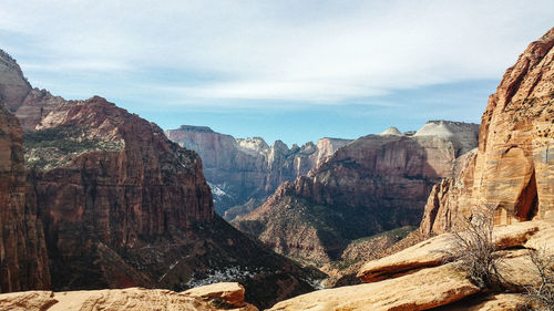 Scenic view of mountains against sky