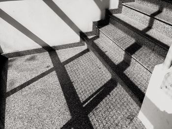 High angle view of shadow on floor