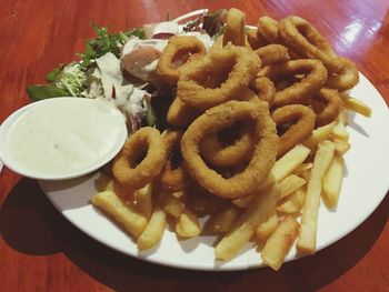 Close-up of served food