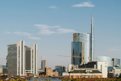 Porta garibaldi financial district business center with modern towers