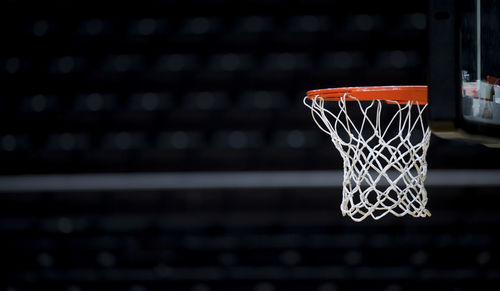 Low angle view of basketball hoop