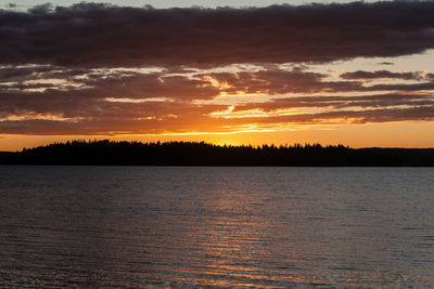 Scenic view of sea during sunset