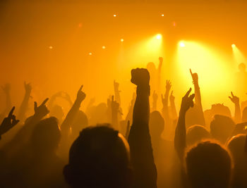 Silhouette people at music concert