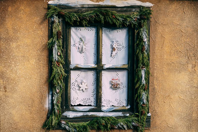 Closed door of old building