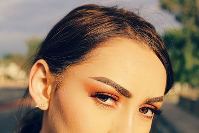Close-up portrait of beautiful woman