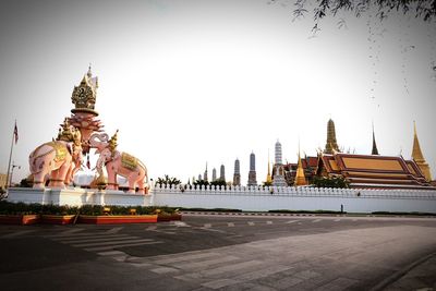 Low angle view of temple against sky