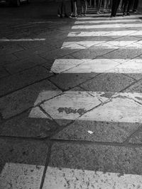 High angle view of zebra crossing on street