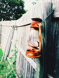 Close-up of wooden boat