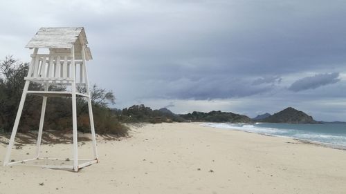 Scenic view of beach against sky