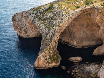 Rock formation in sea