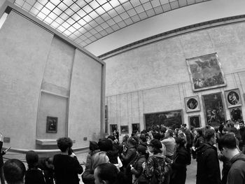 Group of people in front of museum