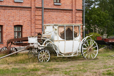 Bicycles on old building