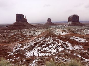 Panoramic view of rock formation against sky