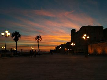 Silhouette of building at night