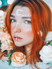 Close-up portrait of a beautiful young woman