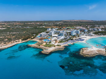 Aerial view of sea against sky