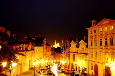 Illuminated street light at night