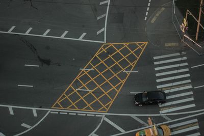 High angle view of airport on road