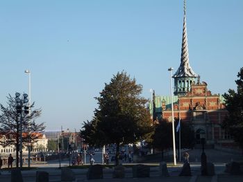 Low angle view of building against clear sky