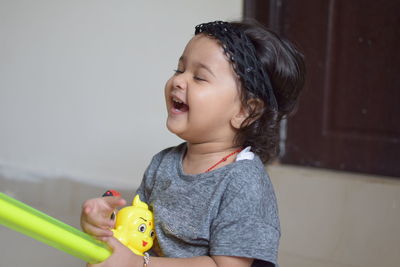 Close-up of smiling boy