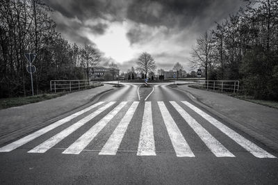 View of road against sky in city