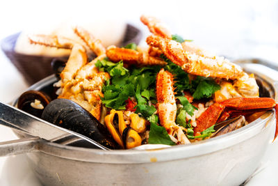 Close-up of food in bowl on table