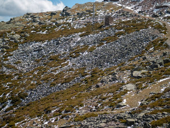 Close-up of rock on mountain