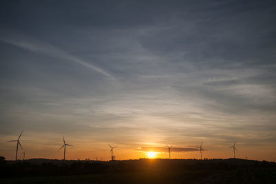 Scenic view of field against sky during sunset