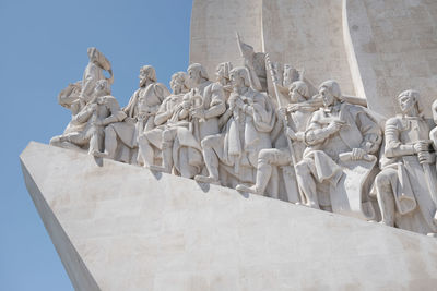 Low angle view of statue against clear sky