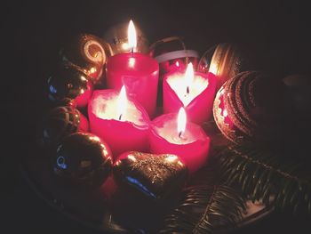 Close-up of illuminated christmas lights